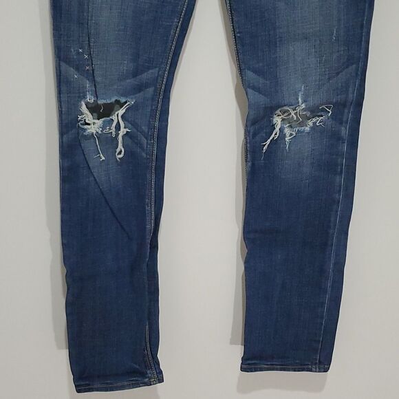 𝅺abercrombie & Fitch 26x31 perfect stretch size 2 medium tint straight leg jean - Picture 3 of 8